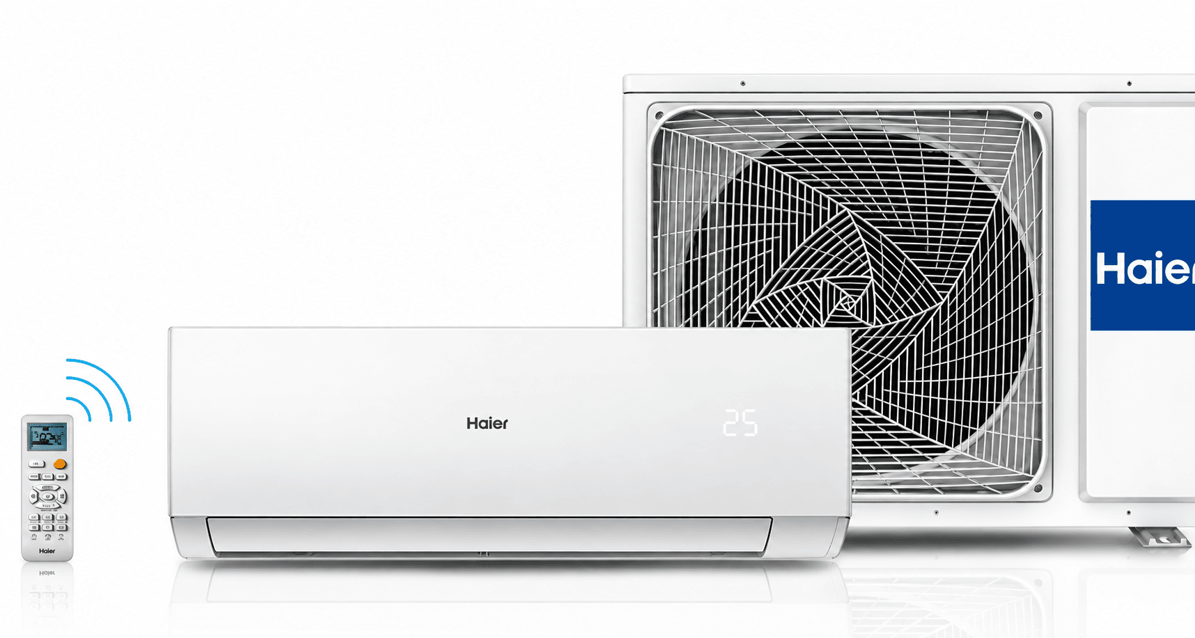 Haier Turbo Cooling – white wall-mounted split with outdoor condenser unit